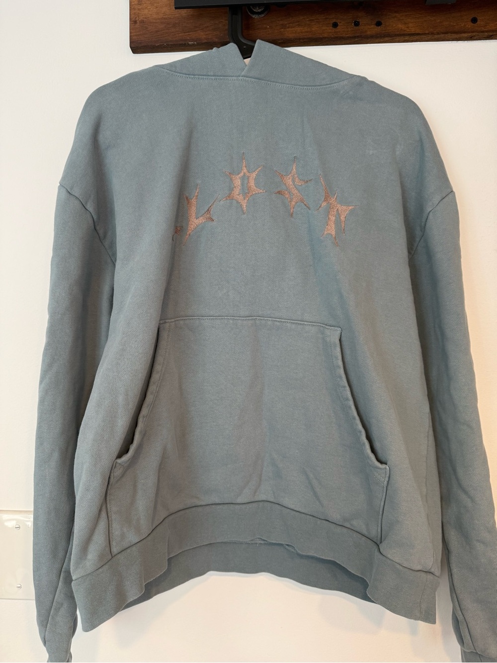 Lost Dusty Teal Embroidered Crewneck Sweatshirt